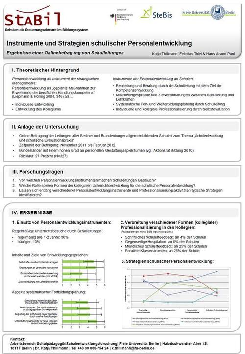 Schulen als Steuerungsakteure im Bildungssystem (StABil) - Teilprojekt FU Berlin